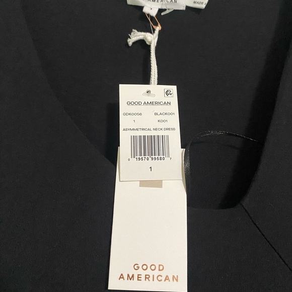 NWT Good American Asymmetric Neck Dress Size 1 - Picture 4 of 5